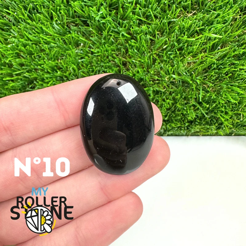 Colgante perforado de obsidiana negra 5A