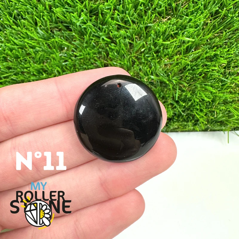 Colgante perforado de obsidiana negra 5A