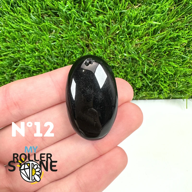 Colgante perforado de obsidiana negra 5A
