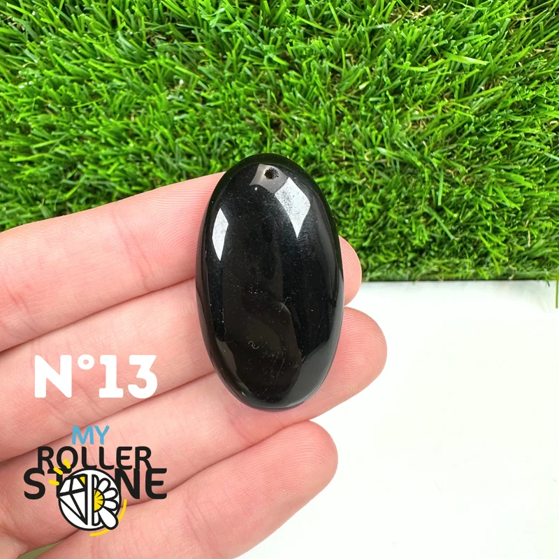 Colgante perforado de obsidiana negra 5A