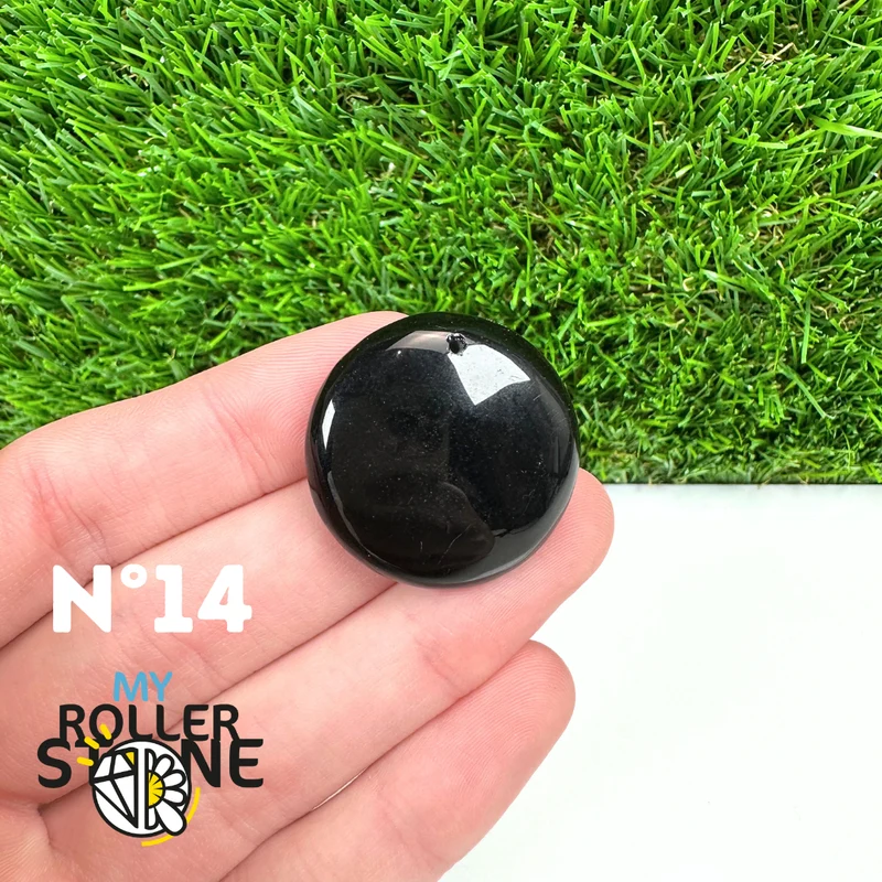 Colgante perforado de obsidiana negra 5A