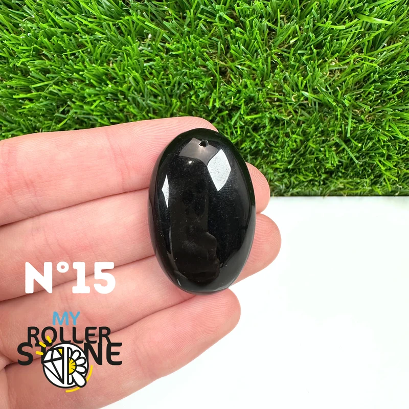 Colgante perforado de obsidiana negra 5A