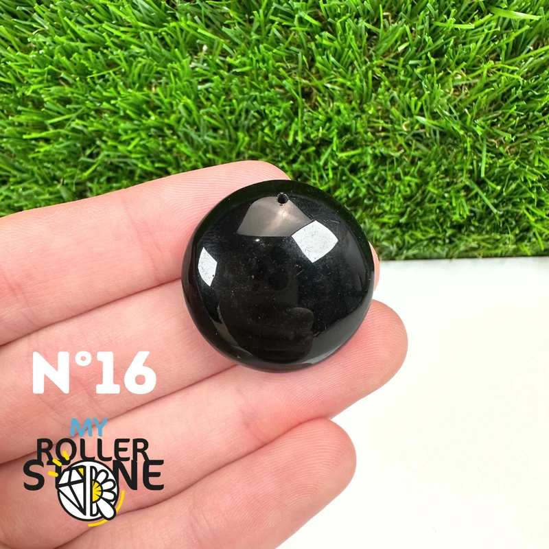 Colgante perforado de obsidiana negra 5A