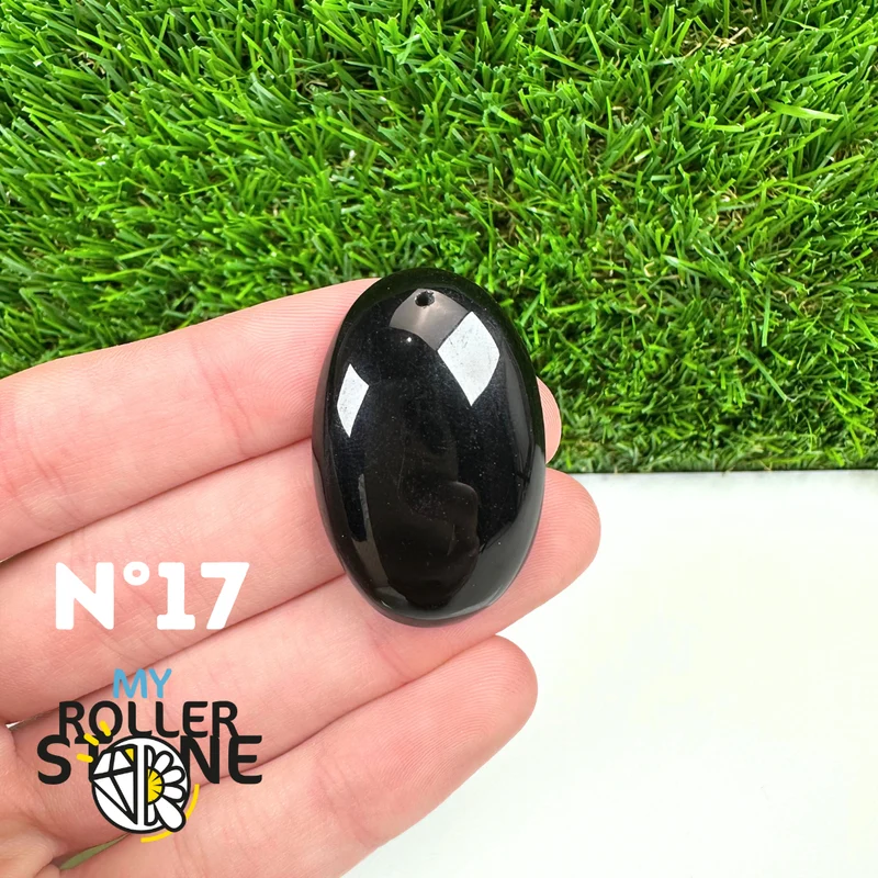 Colgante perforado de obsidiana negra 5A