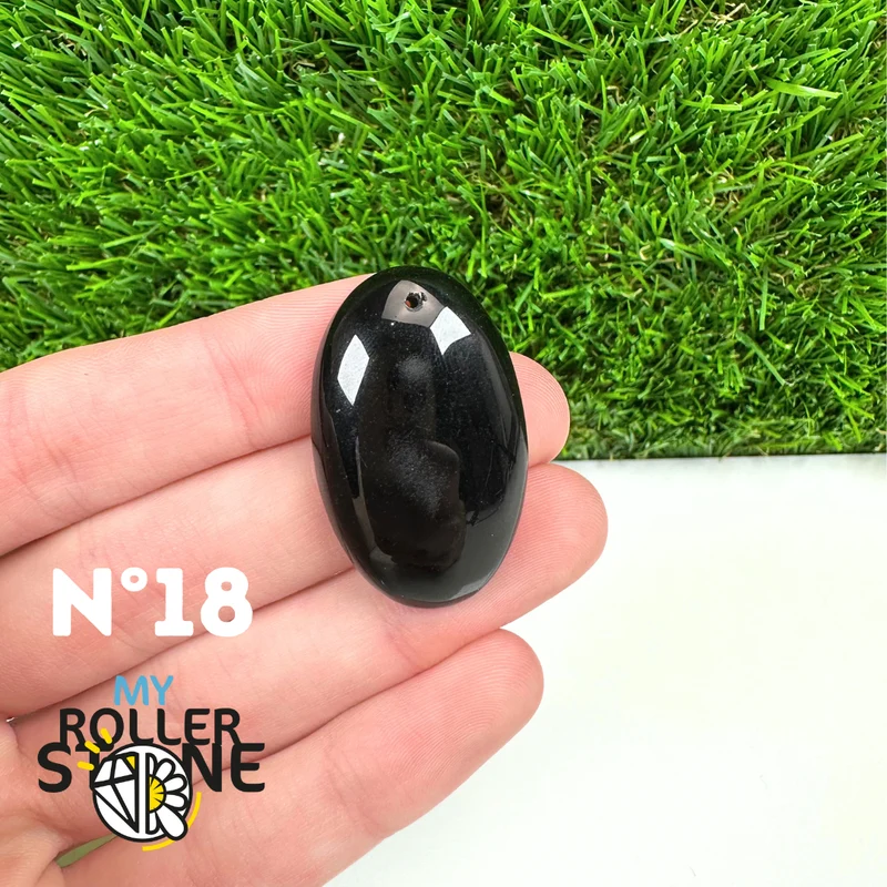 Colgante perforado de obsidiana negra 5A