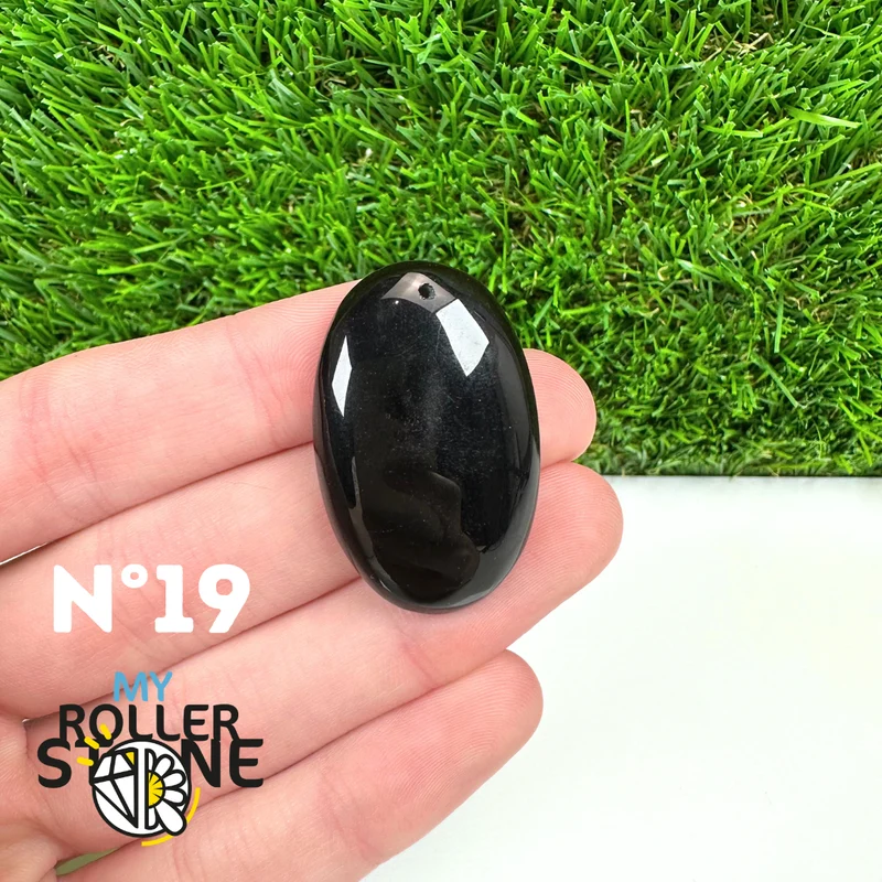 Colgante perforado de obsidiana negra 5A
