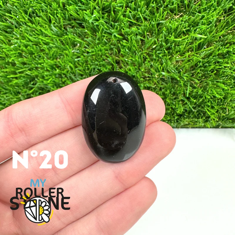 Colgante perforado de obsidiana negra 5A