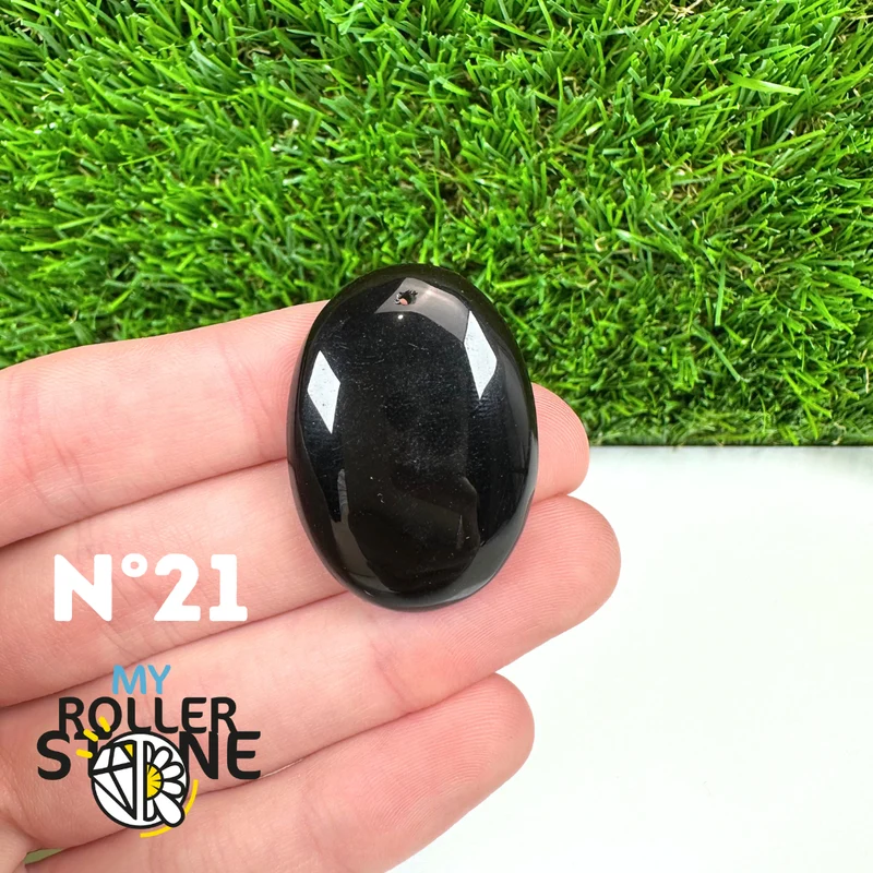Colgante perforado de obsidiana negra 5A
