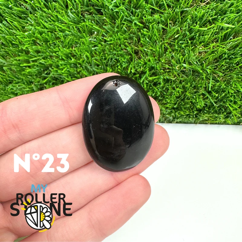 Colgante perforado de obsidiana negra 5A