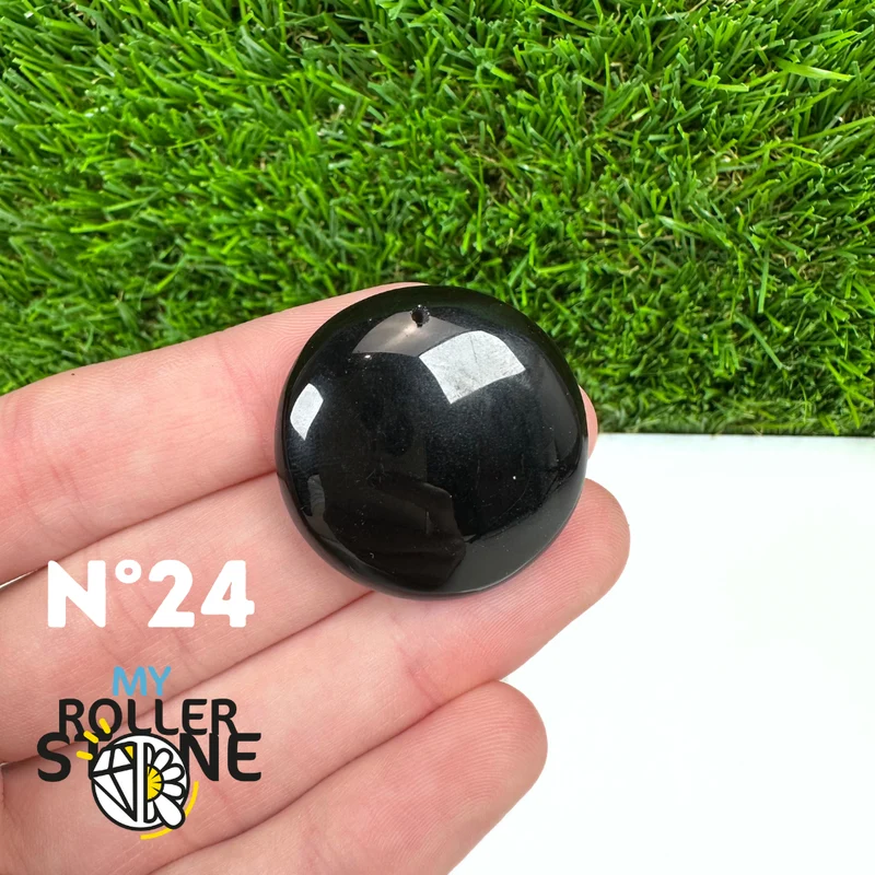 Colgante perforado de obsidiana negra 5A