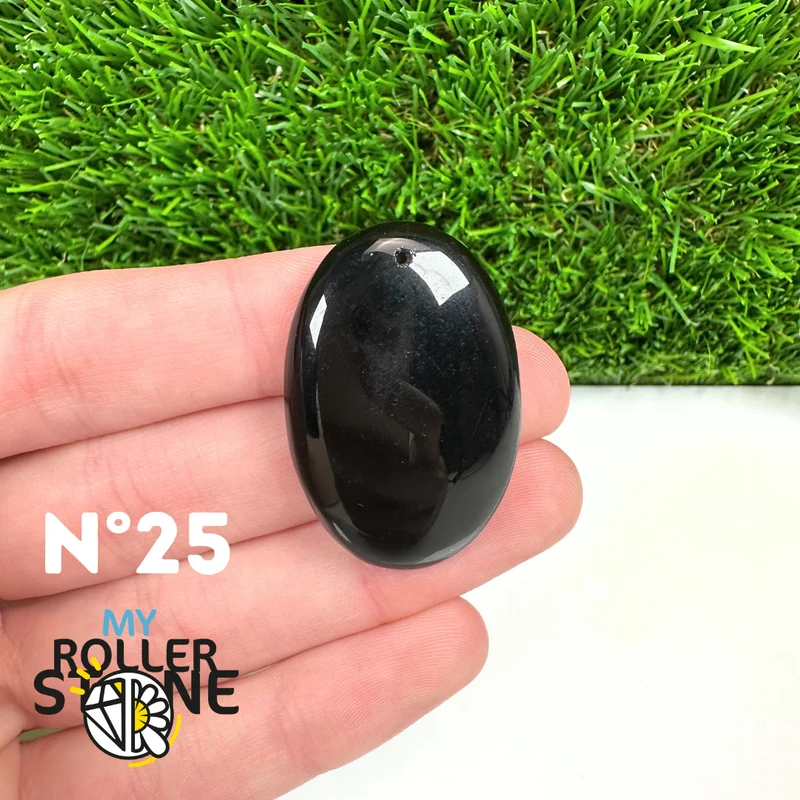 Colgante perforado de obsidiana negra 5A