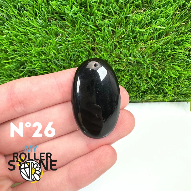 Colgante perforado de obsidiana negra 5A