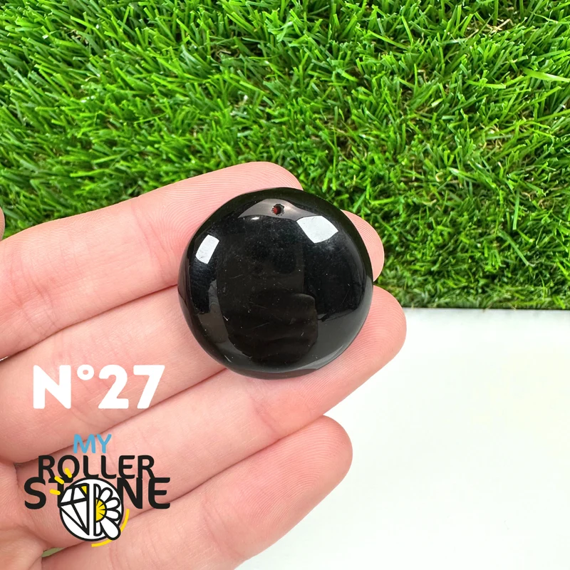 Colgante perforado de obsidiana negra 5A