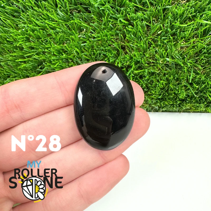 Colgante perforado de obsidiana negra 5A