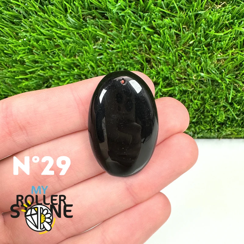 Colgante perforado de obsidiana negra 5A
