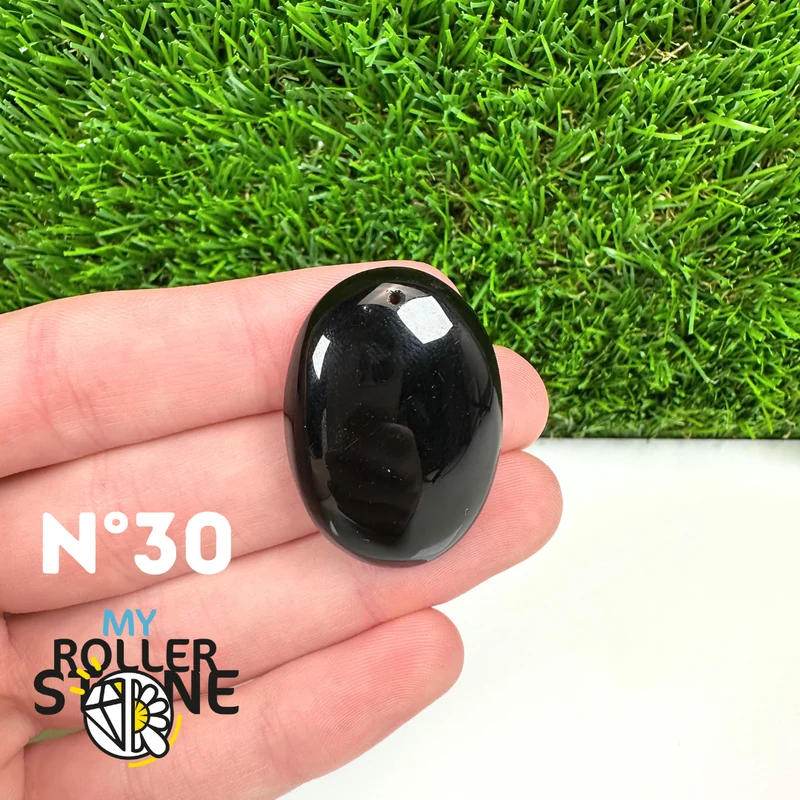 Colgante perforado de obsidiana negra 5A