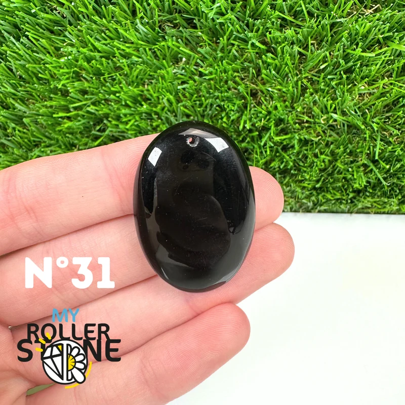 Colgante perforado de obsidiana negra 5A