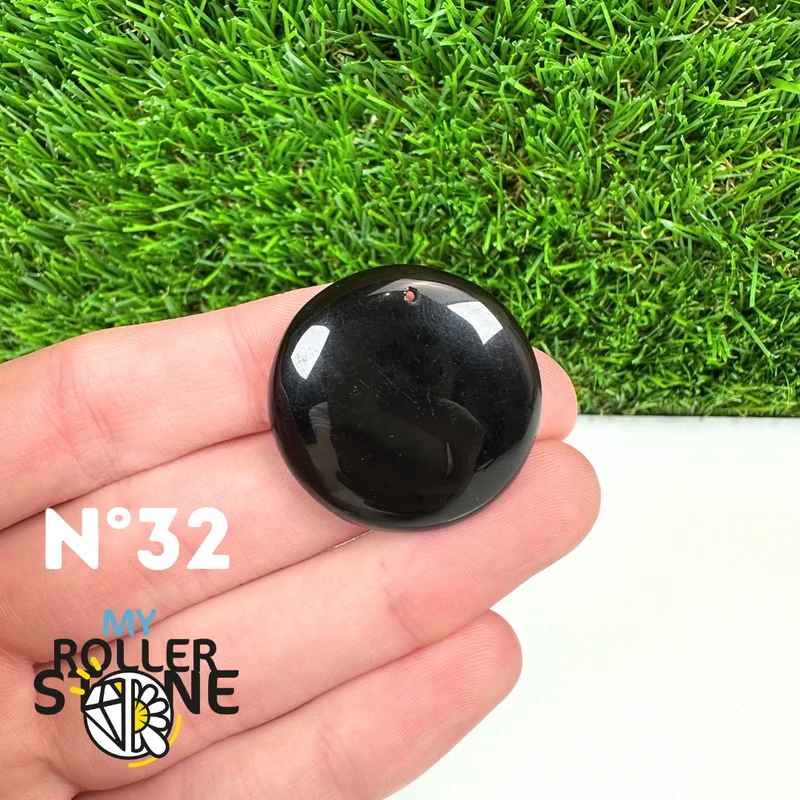 Colgante perforado de obsidiana negra 5A