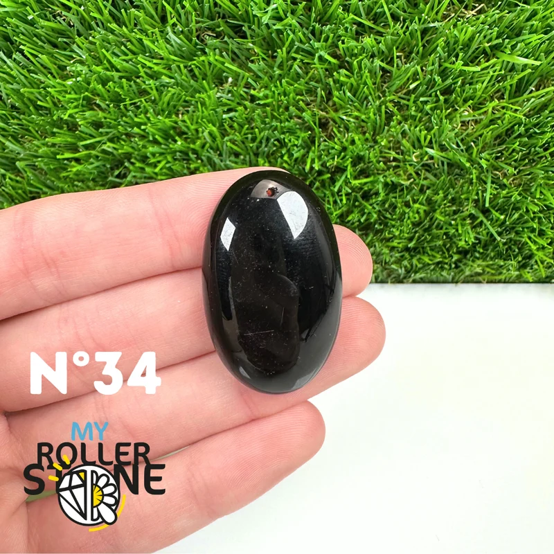 Colgante perforado de obsidiana negra 5A