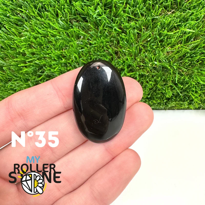 Colgante perforado de obsidiana negra 5A