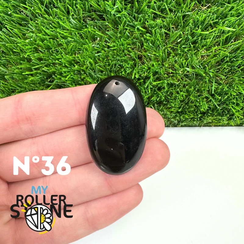 Colgante perforado de obsidiana negra 5A