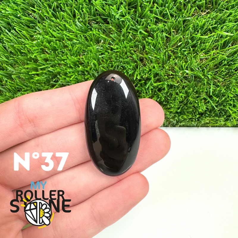 Colgante perforado de obsidiana negra 5A