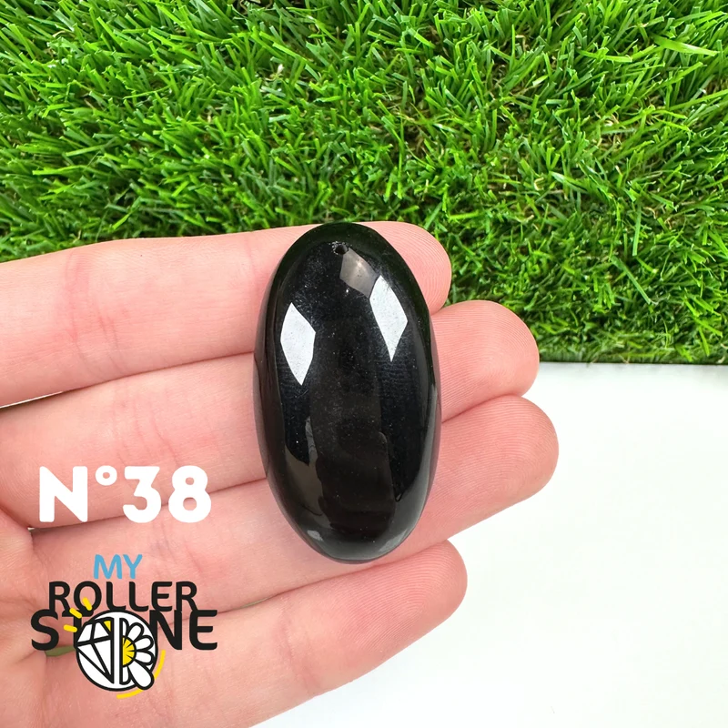 Colgante perforado de obsidiana negra 5A