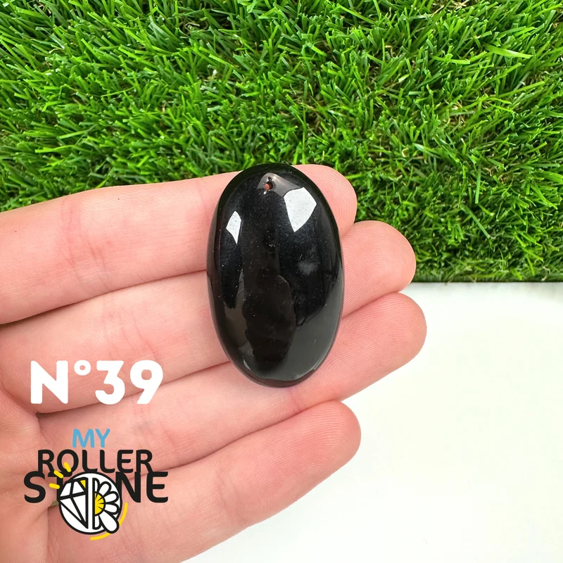 Colgante perforado de obsidiana negra 5A