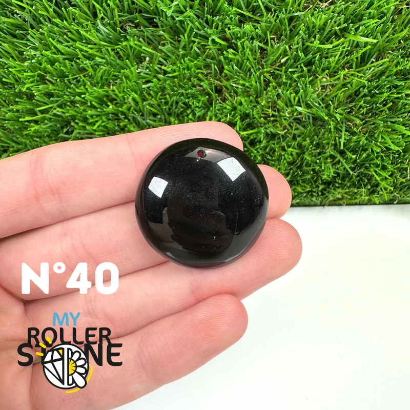 Colgante perforado de obsidiana negra 5A