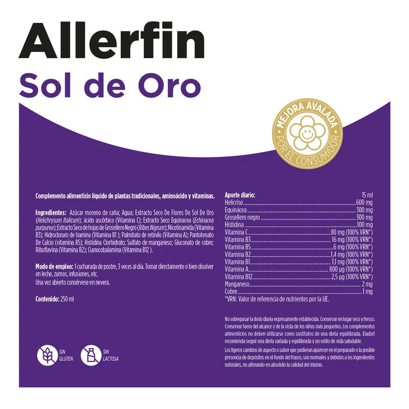 Sol de Oro Jarabe 250 ml | Eladiet