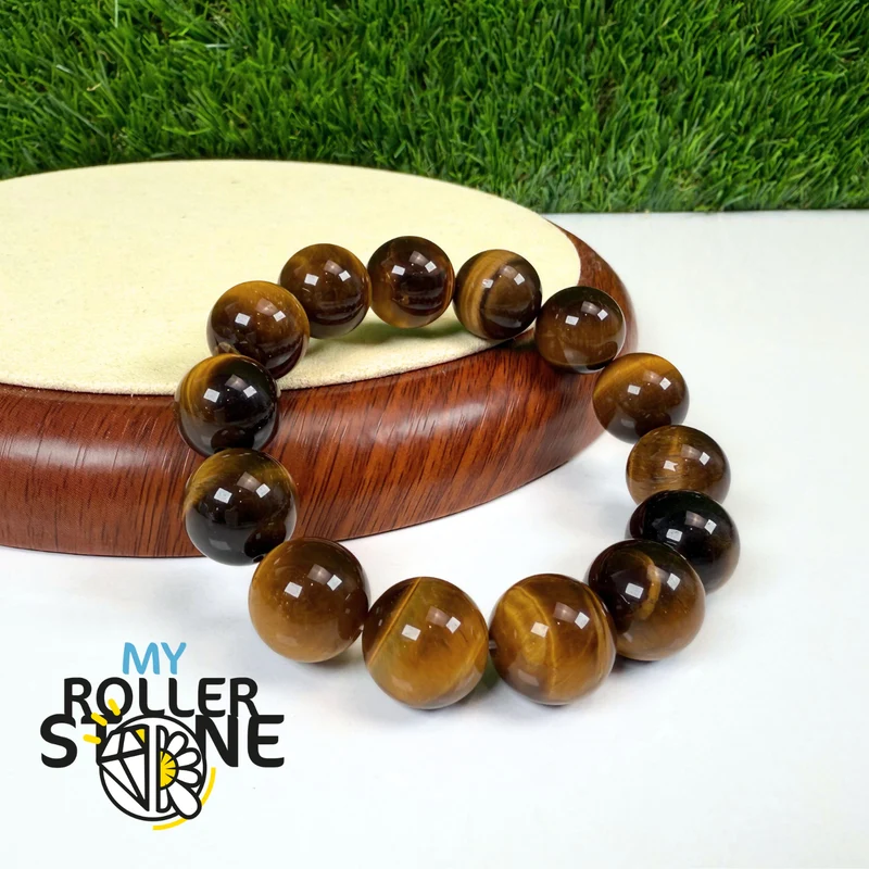 Pulseras de ojo de tigre 12 mm/14 mm 3A