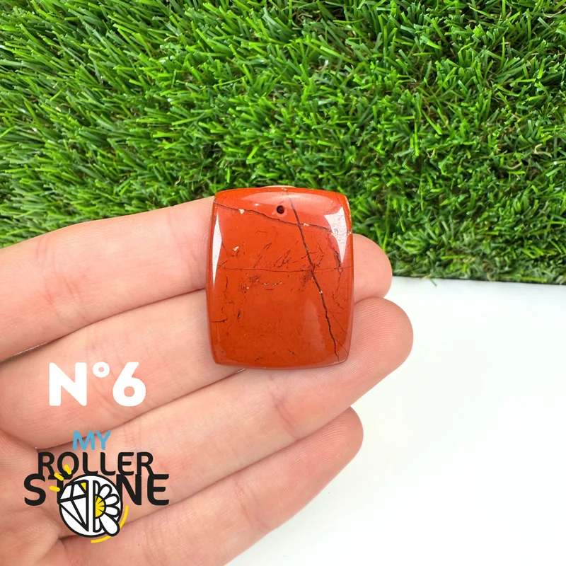 Colgante de jaspe rojo 5A (perforado)