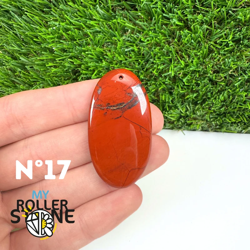 Colgante de jaspe rojo 5A (perforado)