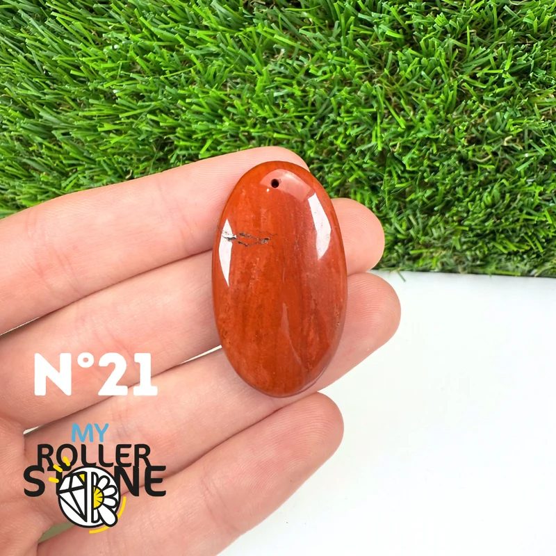 Colgante de jaspe rojo 5A (perforado)