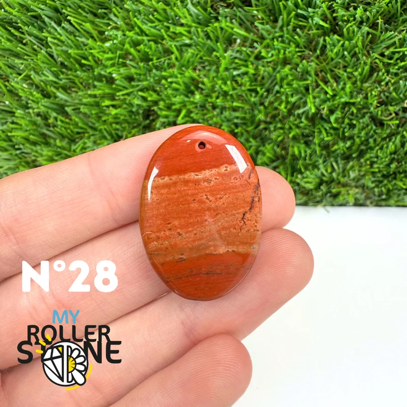 Colgante de jaspe rojo 5A (perforado)