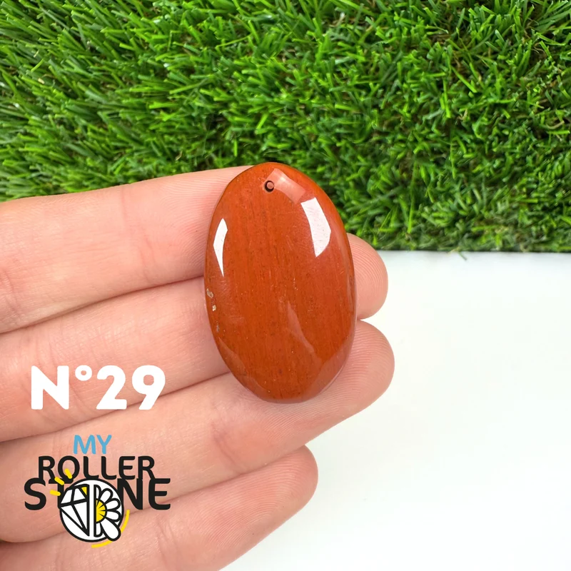 Colgante de jaspe rojo 5A (perforado)