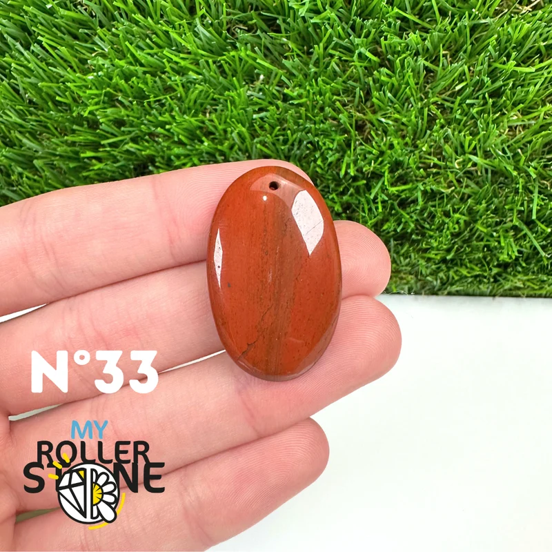 Colgante de jaspe rojo 5A (perforado)