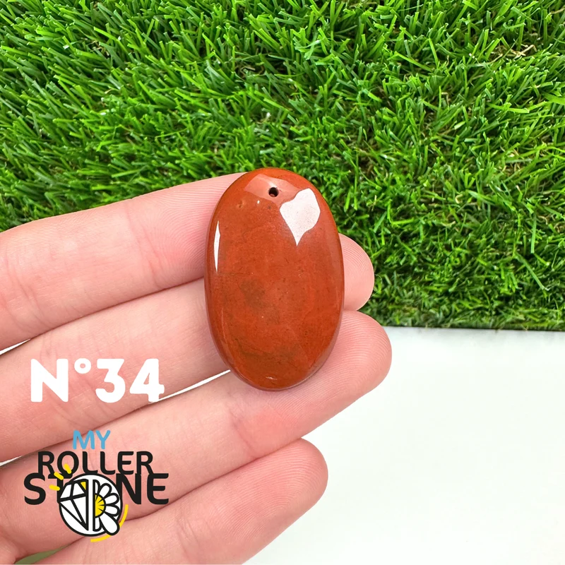 Colgante de jaspe rojo 5A (perforado)