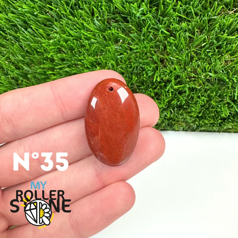 Colgante de jaspe rojo 5A (perforado)