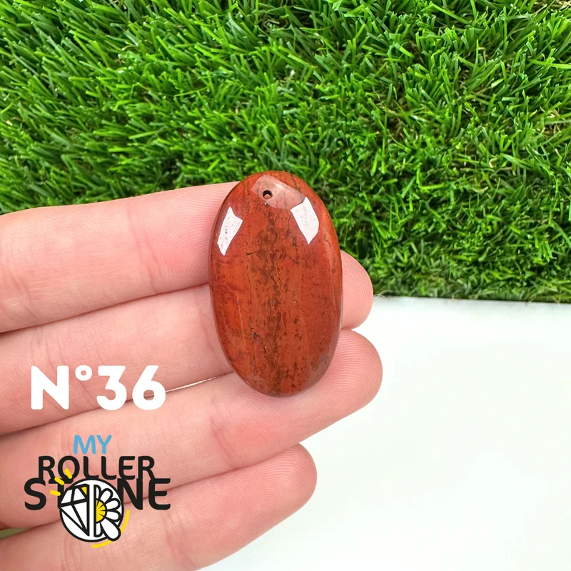 Colgante de jaspe rojo 5A (perforado)