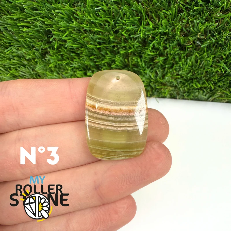 Colgante de calcita verde perforada 5A