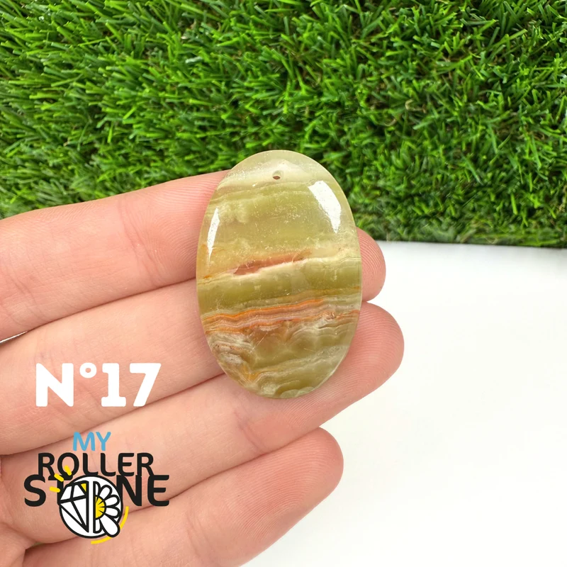 Colgante de calcita verde perforada 5A