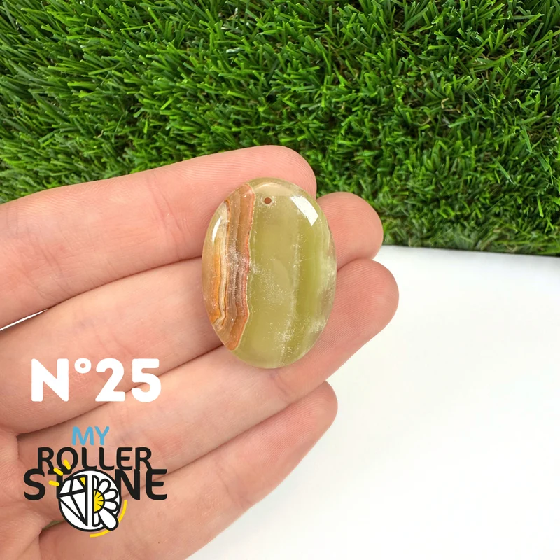 Colgante de calcita verde perforada 5A