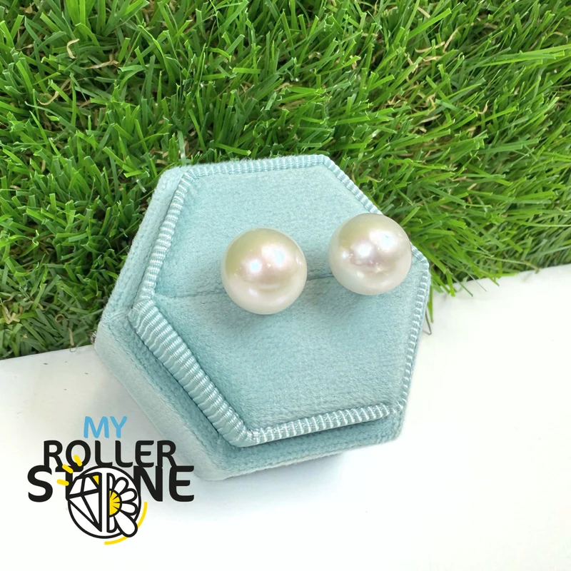 Pendientes de perlas cultivadas Edison de plata de ley 925 de 8 mm