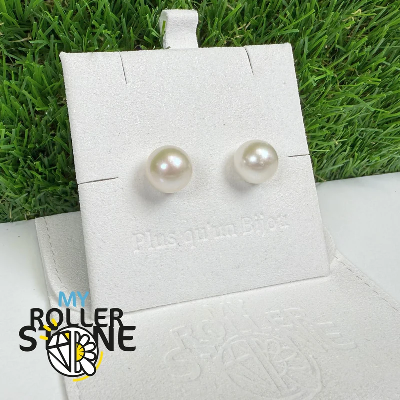 Pendientes de perlas cultivadas Edison de plata de ley 925 de 8 mm