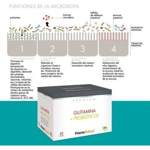 Glutamina + Probioticos 30 Sticks | Prisma Natural