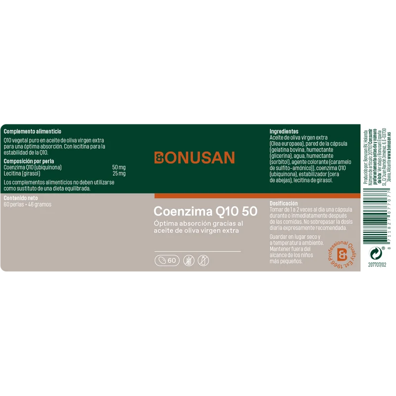 Coenzima Q10 50 mg 60 Capsulas | Bonusan