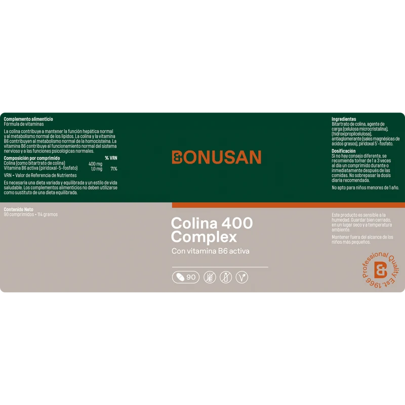 Colina 400 mg Plus 90 Tabletas | Bonusan