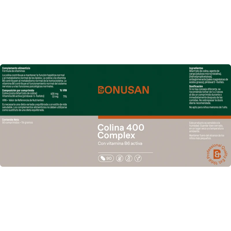 Colina 400 mg Plus 90 Tabletas | Bonusan