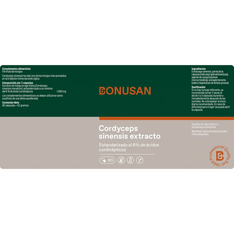 Cordyceps Sinensis Mycelium 90 Capsulas | Bonusan